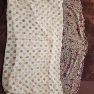 Polka dot and floral scarf